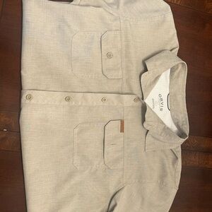 Orvis Tan Casual Button Down Shirt